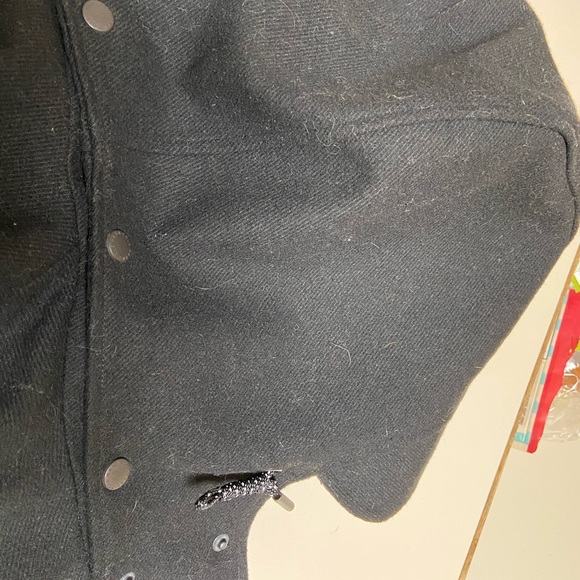 Cole Haan Black Quilted Lining Hooded Wool Stadium Cloth Pea Coat Size XL - Picture 9 of 11